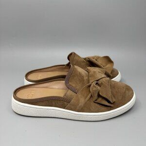 UGG Australia Luci Bow Brown Suede Slip On Women’s Sneaker Mule Clog Shoes Sz 6